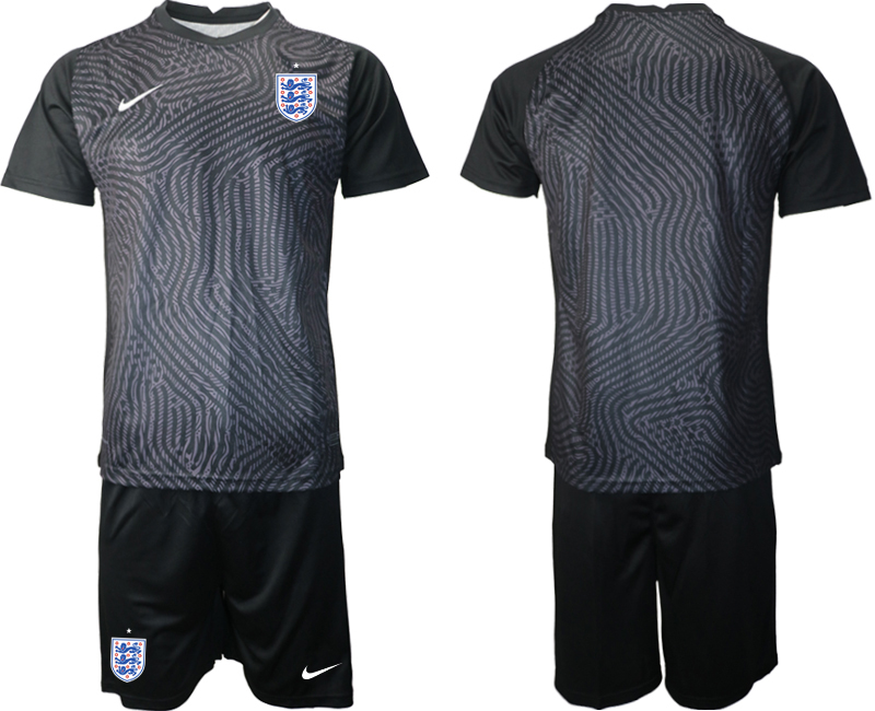 Men 2021 European Cup England black goalkeeper Soccer Jersey->england jersey->Soccer Country Jersey